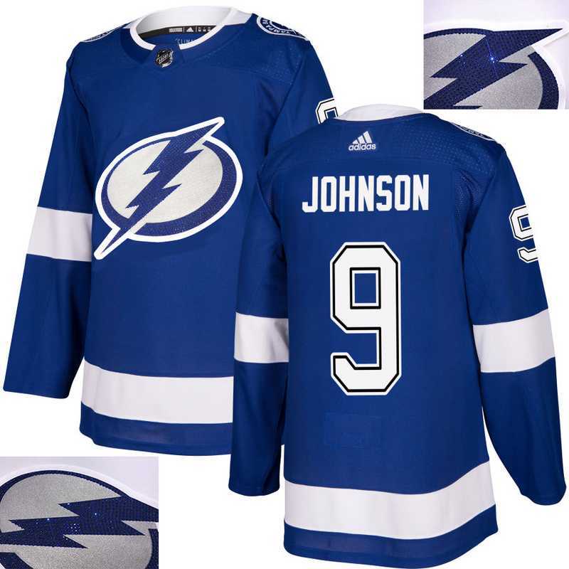 Lightning #9 Jonhson Blue With Special Glittery Logo Adidas Jersey